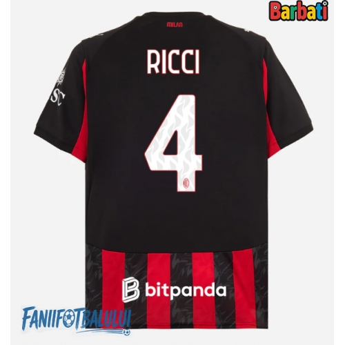 AC Milan Samuele Ricci #4 Tricou Fotbal Replică 2025-26 Barbati Acasa AC Milan Samuele Ricci #4 Tricou Fotbal Replică 2025-26 Barbati Acasa